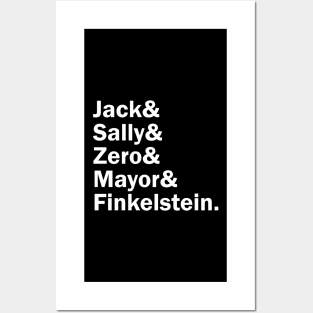 Funny Names x The Nightmare Before Christmas (Jack Skellington, Sally, Mayor, Zero, Professor Finelstein) Posters and Art
